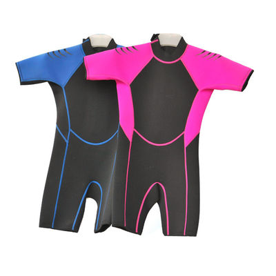 Kids’ Shorty Wetsuit 2/2mm Neoprene Short Sleeve Spring Suit Front/Back Zip Options Junior Surfing Snorkeling Swim Training SUP